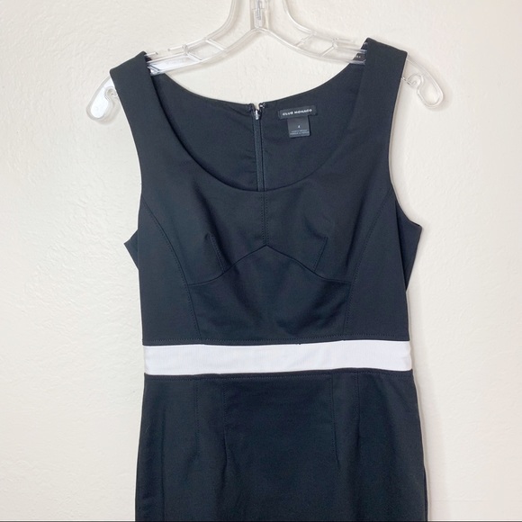 Club Monaco Black Sheath Dress White Detail 4 - Picture 2 of 5